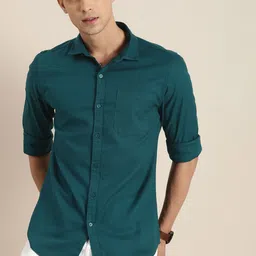 INVICTUS Men Green Slim Fit Solid Shirt-picture-12