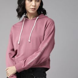 The Roadster Lifestyle Co. Women Purple Solid Hooded Sweatshirt-image-38