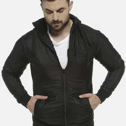 Campus Sutra Men Black Lightweight Windcheater Bomber Jacket-picture-52