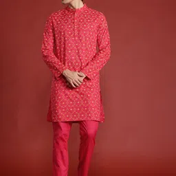 Anouk Ethnic Motifs Print Pure Cotton Kurta with Pyjamas-picture-50