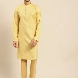 Amodh by Kisah Men Yellow Kurta with Churidar-image-90