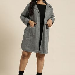 Qurvii+ Plus Size Front-Open Overcoat-25