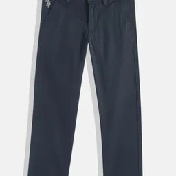 U.S.Polo Assn. Kids Boys Navy Blue Regular Fit Chinos-image-1