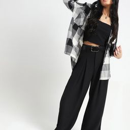 Sera Women Smart Flared High-Rise Pleated Trousers-image-47