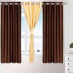 Cortina Set of 3 Plain Window Curtains-28