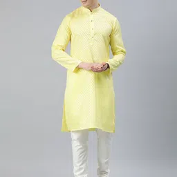 ADBUCKS Men Ethnic Motifs Regular Pure Cotton Kurta with Churidar-picture-25