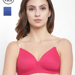 Floret Pack of 2 Solid Non-Wired Lightly Padded T-shirt Bras T3029-image-86