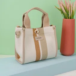 Mochi Women Striped Shopper Handheld Bag-picture-1