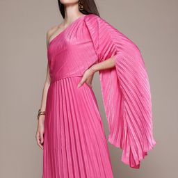 MANGO One Shoulder Satin Finish Layered Maxi Dress-image-28