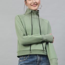 STREET 9 Women Green Solid Sweatshirt-image-14