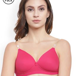 Floret  Pack of 2 Magenta Solid Non-Wired Lightly Padded T-shirt Bras T3029-image-31