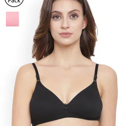 Floret Pack Of 2 Solid Non-Wired Non Padded T-shirt Bra T3058-image-75