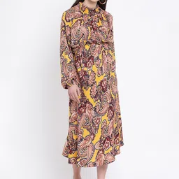 Oxolloxo Women Multicoloured Printed Maternity A-Line Dress-image-73