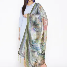 Shaily Green & Beige Printed Dupatta-picture-6