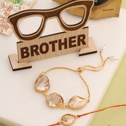 NVR Set of 2 Gold Toned Pearls Bhaiya Bhabhi Rakhi-image-66