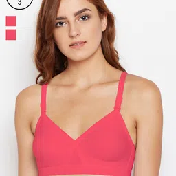 Bodycare Pack of 3 Coral Pink Solid Non-Wired Non Padded Everyday Bra E5589COCOCO-image-86
