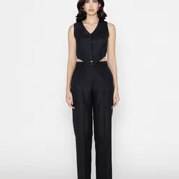 Contemponari Linen Slim-Fit Sleeveless Waistcoat-picture-51