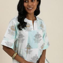 Taavi Sangeneri Ethnic Motifs Printed Cotton-Linen A-Line Dress-image-16