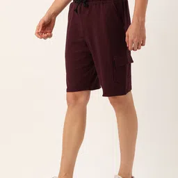 ARISE Men Maroon Solid Shorts-image-79