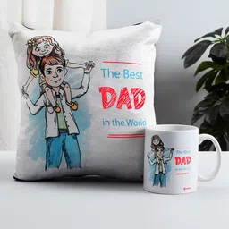 Archies White Printed Mug & Cushion Set-image-84