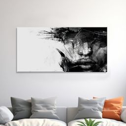 999Store Grey & White Canvas Abstract Wall Painting-16
