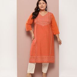 Sztori Plus Size Bandhani Printed Kurta-picture-2