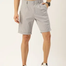 Harvard Men Solid Mid-Rise Slim Fit Regular Shorts-image-5