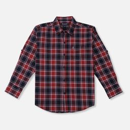 Gini and Jony Boys Red Tartan Checked Casual Shirt-image-22