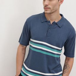 Roadster Men Striped Polo Collar Pure Cotton T-shirt-picture-33