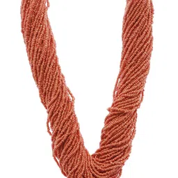 Bamboo Tree Jewels Orange Metal Handcrafted Necklace-picture-33
