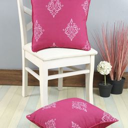 Soumya Fuchsia Pink Set of 2 Ethnic Motifs Square Cushion Covers-13