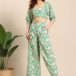 Mast & Harbour Printed Top and Trousers Co-Ord Set-16