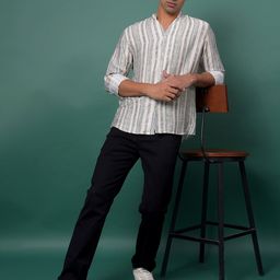 Crimsoune Club Men Striped Daily A-Line Kurta-picture-12