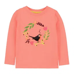 Cherry Crumble Girls Peach-Coloured & Black Printed Sweatshirt-image-89