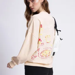 glitchez Urban Flavor Printed Cotton Terry Oversized Sweatshirt-picture-0