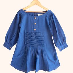 Peekaaboo Kids Girls Puff Sleeve Cotton Fit & Flare Dress-image-13