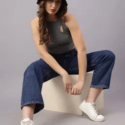 BAESD Women Comfort Straight Fit Cargo Jeans-image-74