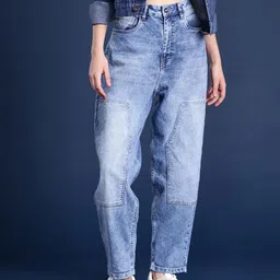 Mast & Harbour Women High-Rise Light Fade Baggy Fit Jeans-image-49