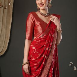 Anouk Woven Design Zari Pure Georgette Kanjeevaram Saree-50