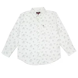 Gini and Jony Boys Off White Printed Cotton Casual Shirt-image-5