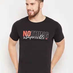 Mast & Harbour Black Typography Printed Pure Cotton T-shirt-picture-25