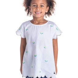 Cherry Crumble Girls White Embroidered Styled Back Top-image-45