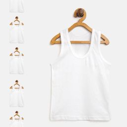 Bodycare Kids Boys Pack Of 6 White Solid Innerwear Vests 150_60-image-39