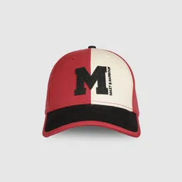 Mast & Harbour Unisex Red & Black Colourblocked Baseball Cap-45