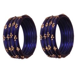 NMII Set Of 8 Zircon Studded Glossy Finished Kada Bangles-9
