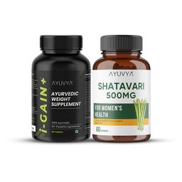 Ayuvya Set Of 2 I-Gain+ 90 Tablets & Shatavari - 60 Capsules-93