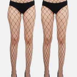 N2S NEXT2SKIN Women Pack of 2 Patterned Fishnet Stockings-image-86
