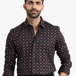 RARE RABBIT Men Freya Slim Fit Ethnic Motifs Printed Shirt-image-68
