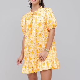 DressBerry Sunny Cheerful Blooms Puff Sleeves A-Line Dress-image-90