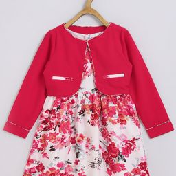 Chuppan chupai Girls Floral Printed Crepe Fit & Flare Dress-image-14
